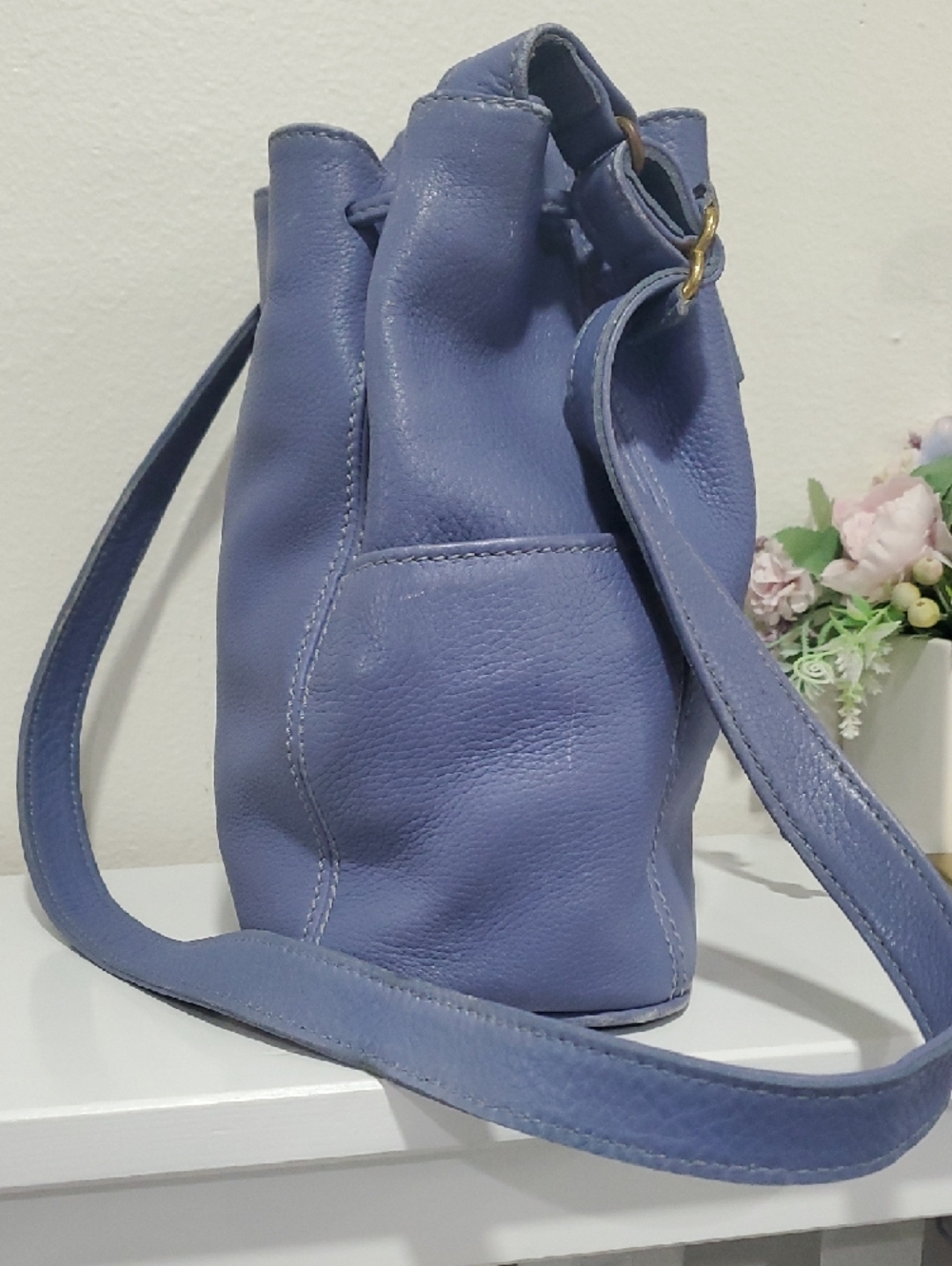 VINTAGE Coach Sonoma Drawstring Leather Shoulder/Crossbody Bucket Bag💙 - Picture 4 of 12